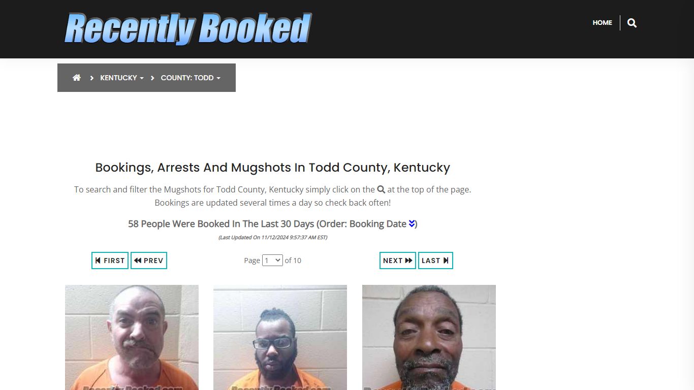 Bookings, Arrests and Mugshots in Todd County, Kentucky - Recently Booked