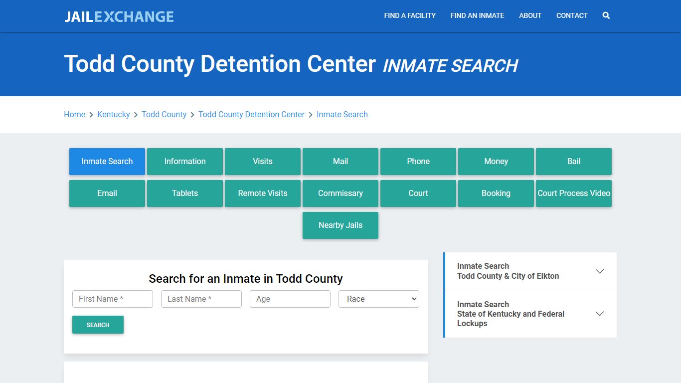 Todd County Detention Center Inmate Search - Jail Exchange