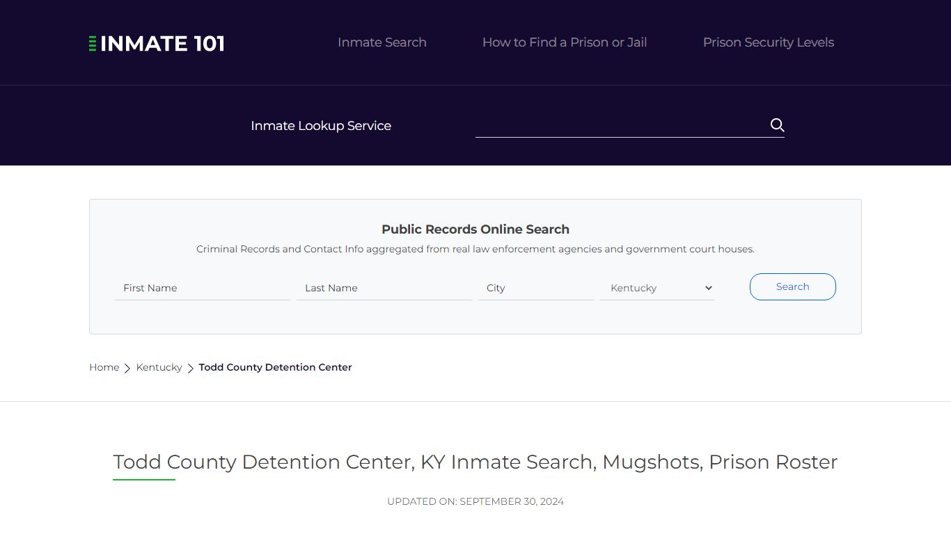 Todd County Detention Center, KY Inmate Search, Mugshots, Prison Roster